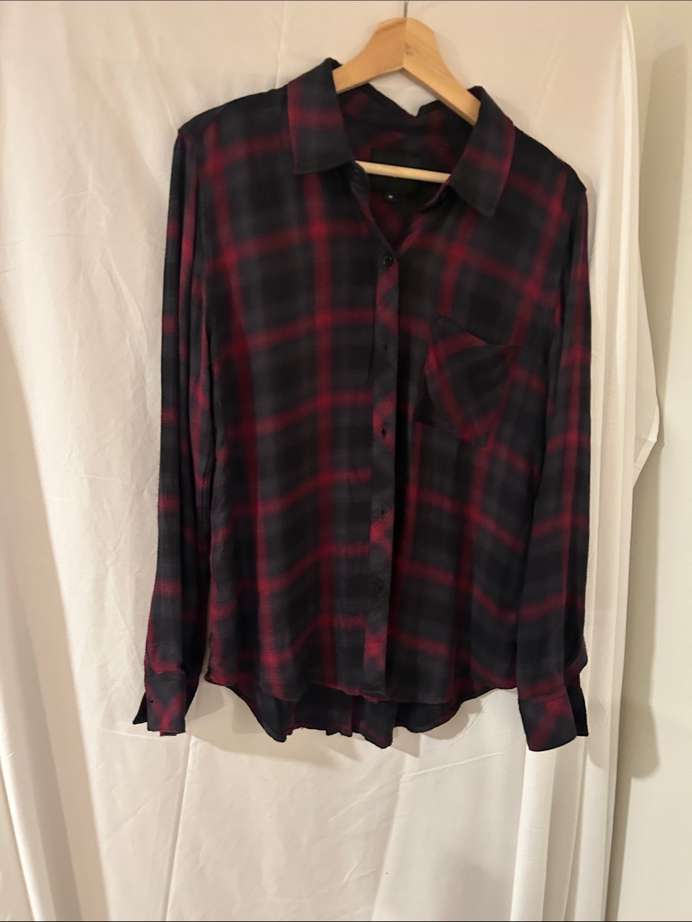 Rails Women's Red and Black Plaid Button-Down Shirt